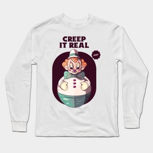 Super creepy halloween circus clown Long Sleeve T-Shirt